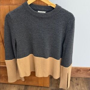 Promesa Charcoal and Tan Crew Neck Sweater